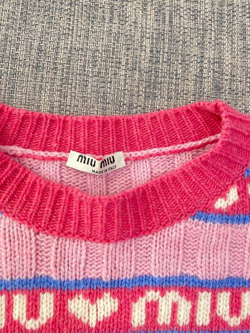 トップス Miu Miu 00s Red Rib Knit red-cotton-miu-miu-top-