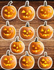 Halloween Pumpkin Die Cut Stickers Set Scrapbooking Laptop Waterbottle