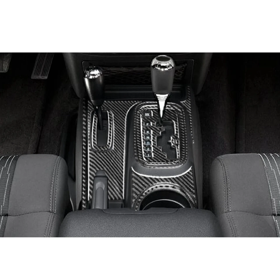 Jeep Wrangler JK 2011-2017 accesorios fibra de carbono interior coche consola central Foto 2 de 4