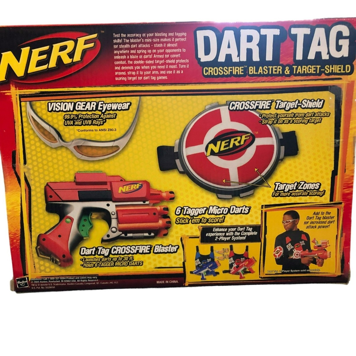 NIB Nerf Dart Tag Crossfire Blaster & Target Shield & Glasses | eBay