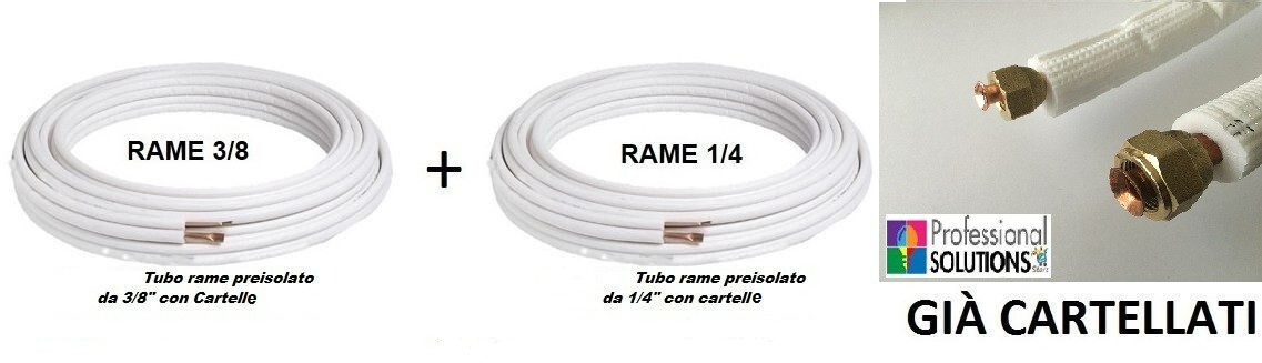 Kit Installazione Clima 5mt Rame 1/4-3/8 Professionale per R32/R410