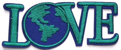 Love Earth Patch bestickt Bügelbild Aufnähen Peace Hippie