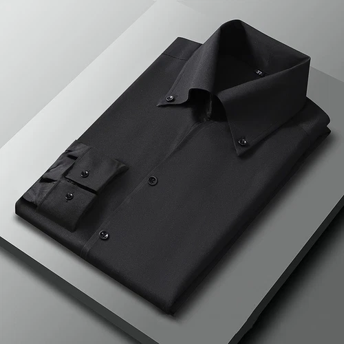 Französisches Hemd Herren Langarm Freizeit Slim Business Kleid Stehkragen Bluse - Bild 10 von 22