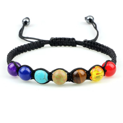 Energy 7 Chakra Stone Beaded Healing Adjustable Bracelet for Men Women Jewelry