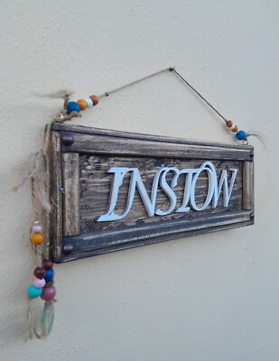 Holzschild Instow North Devon Handarbeit Unikat rustikal Boho Schild
