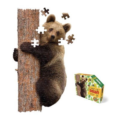 Madd Capp Puzzles Jr. - I AM Lil  Bear - 100 Pieces - Animal Shaped Jigsaw Pu...