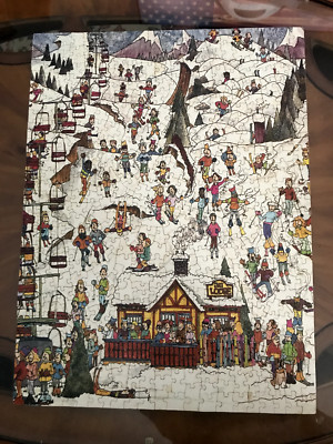 Vtg 1990 Ski Bums by John Holladay Great American Puzzle Factory 550 Pc COMPLETE