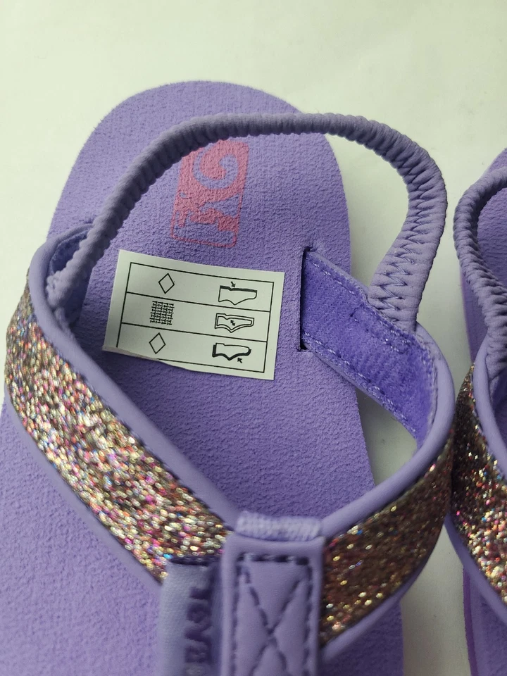 Teva Toddler  Purple And Silver Glitter Slide Rubber  Sandals Size 4C - Image 3 of 4