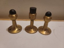 (3) Vintage Brass Door Stop Stoppers Door Hardware Heavy Duty