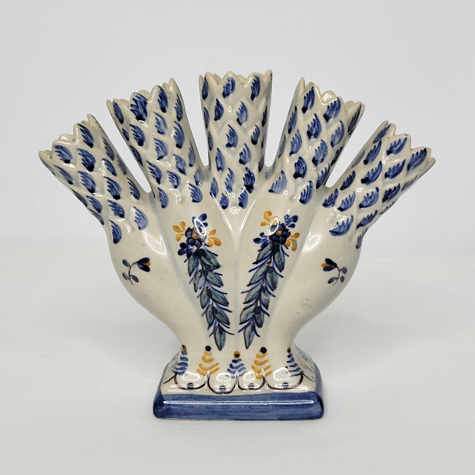 Vintage Carvalhinho Porto Pottery Five Finger Floral Bud Vase P.84