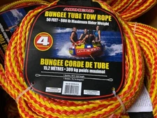 Boating Airhead Bungee Water Tube Tow Rope 50' AHTRB-50 Yellow/Red 4-rider (NEW)
