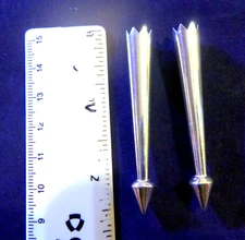 ONE pair NEW Sterling Silver HOPI BOLO TIPS cast bullet end bola tie tips 2 3/8"