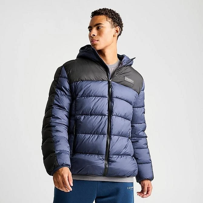 Sonneti Blast Mens Puffer Jacket SNM13170 135Navy Black M NWT - product detail image 3