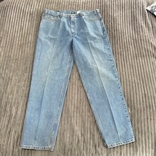 Vintage Levis 468 Jeans Mens 42x32 Light Wash Denim Relaxed Fit Straight Leg Y2K