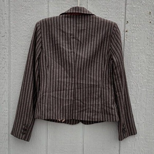 Cabi Joey Pinstripe Blazer Sz 6 Black Gray Business Goth Career Dark Academia - Picture 2 of 9