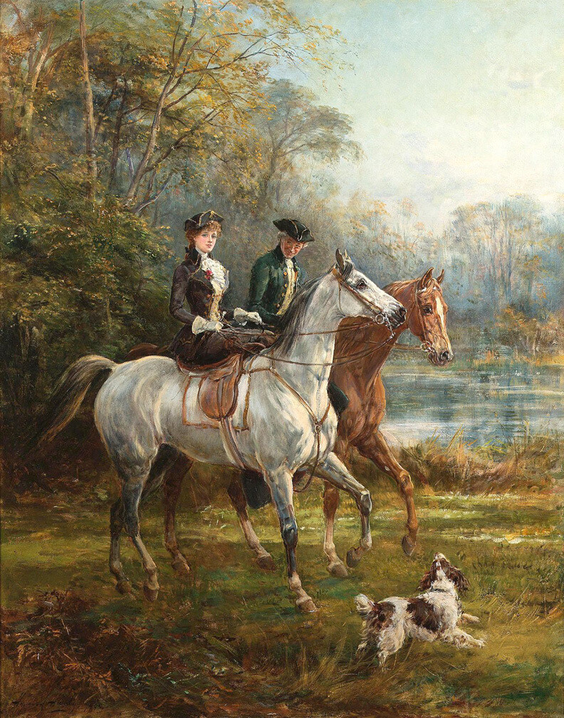 A MATCH／BY HEYWOOD HARDY. 額装76cm57cm 版画 Heywood Hardy Framed Prints “The Start At The Manor” 