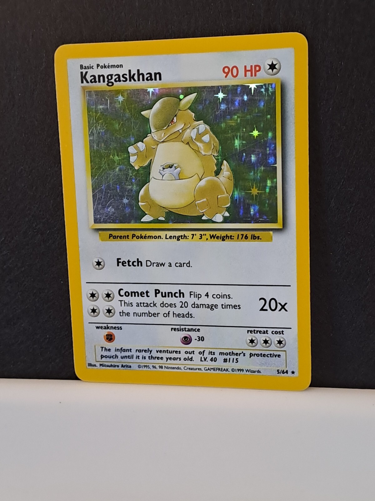 Kangaskhan 5/64 Holo Rare No Symbol Error WOTC Pokemon Card Jungle LP