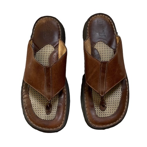 Born Leather Flip Flop Sandals Brown Menâs Size 12 | eBay