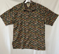 KAHALA Shirt Mens Extra Large GREEN Cigars Button Up Hawaiian Tiki Made in USA