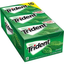 Cos7 Trident Spearmint Long Lasting Flavor Sugarfree Chewing Gum 15 Packs,