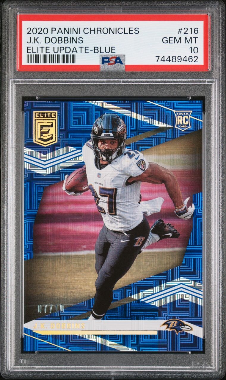 JK Dobbins Panini Chronicles Elite Update #216 Blue