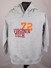 Virginia Tech Hokies Sweatshirt Toddler Size 5/6 Gray Team Logo Hoodie New