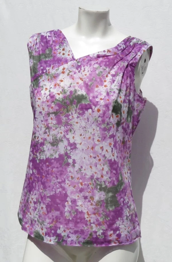 $150 J CREW Collection Watercolor Garden Print Cotton Shell Tank Top size S 4 - Imagem 2 de 4