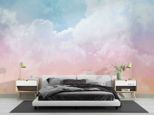 Papel pintado extraíble 3D colorido cielo suave nube autoadhesivo pared - Imagen 1 de 4