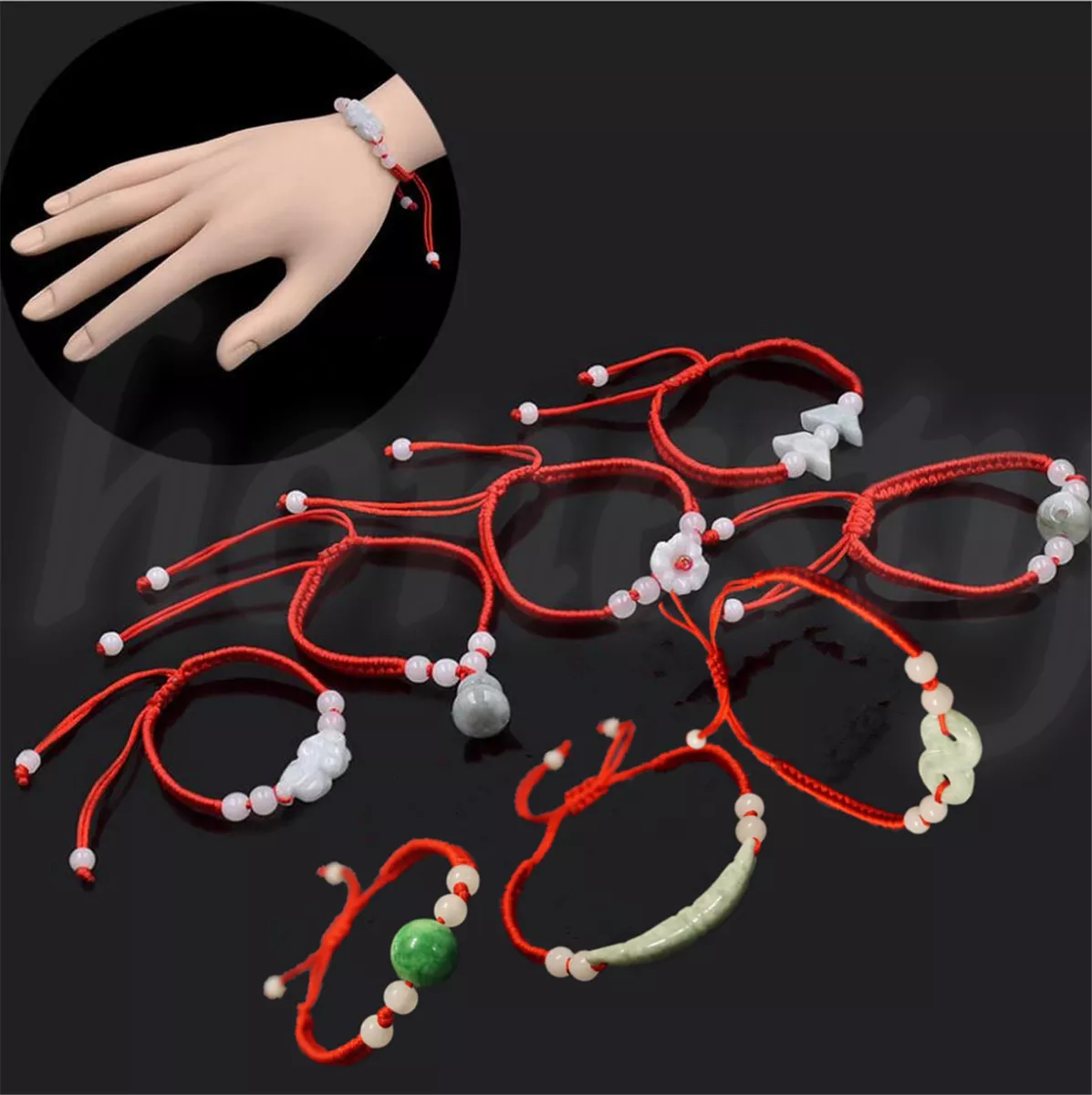 Round Bead String Set (10 red, 10 white)