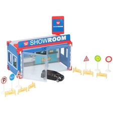 Kinder Spielzeug Auto Showroom Werkstatt + Verkehrsschilder Absperrungen Auto