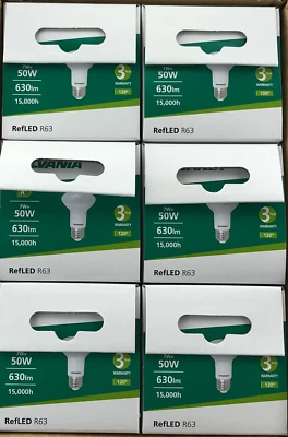 CROMPTON 6 Pack LED R63 Sylvania 7W 240V ES E27 6500k Daylight 630lm NON-DIM 7 Watt 26336