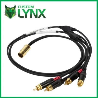 CUSTOM-LYNX Neutrik 5 Pin DIN auf 4 x Cinch Phono Stecker Blei. HiFi Verbindung. Naim, Quad