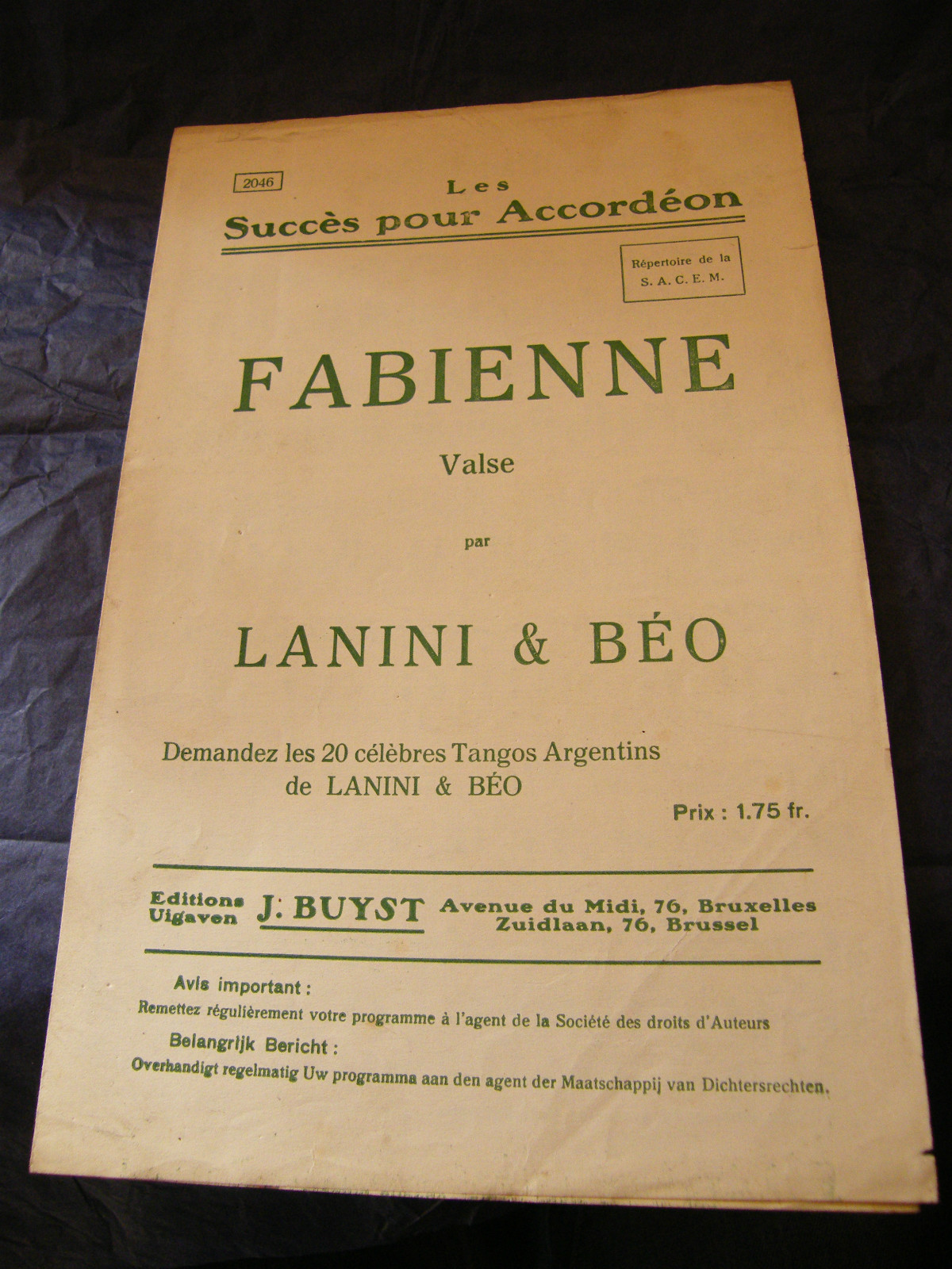 Fabienne Lanini & Béo Music Sheet Partition