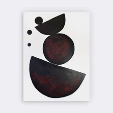 Contemporary Abstract Acrylic Artwork – Geometric Minimalism, 55x75 cm