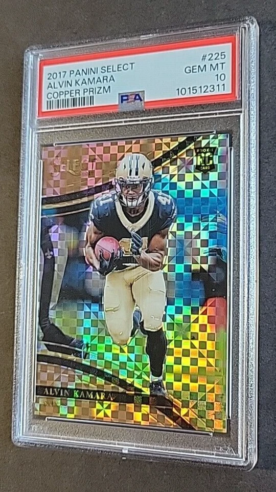 Alvin Kamara 2017 Select Copper Field Level Prizm RC #29/75 Rookie #225 PSA 10  - Image 3 of 4