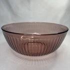 Vintage Purple Pyrex Ribbed Mixing Bowl 4.5Qt Glass Cranberry 7404S