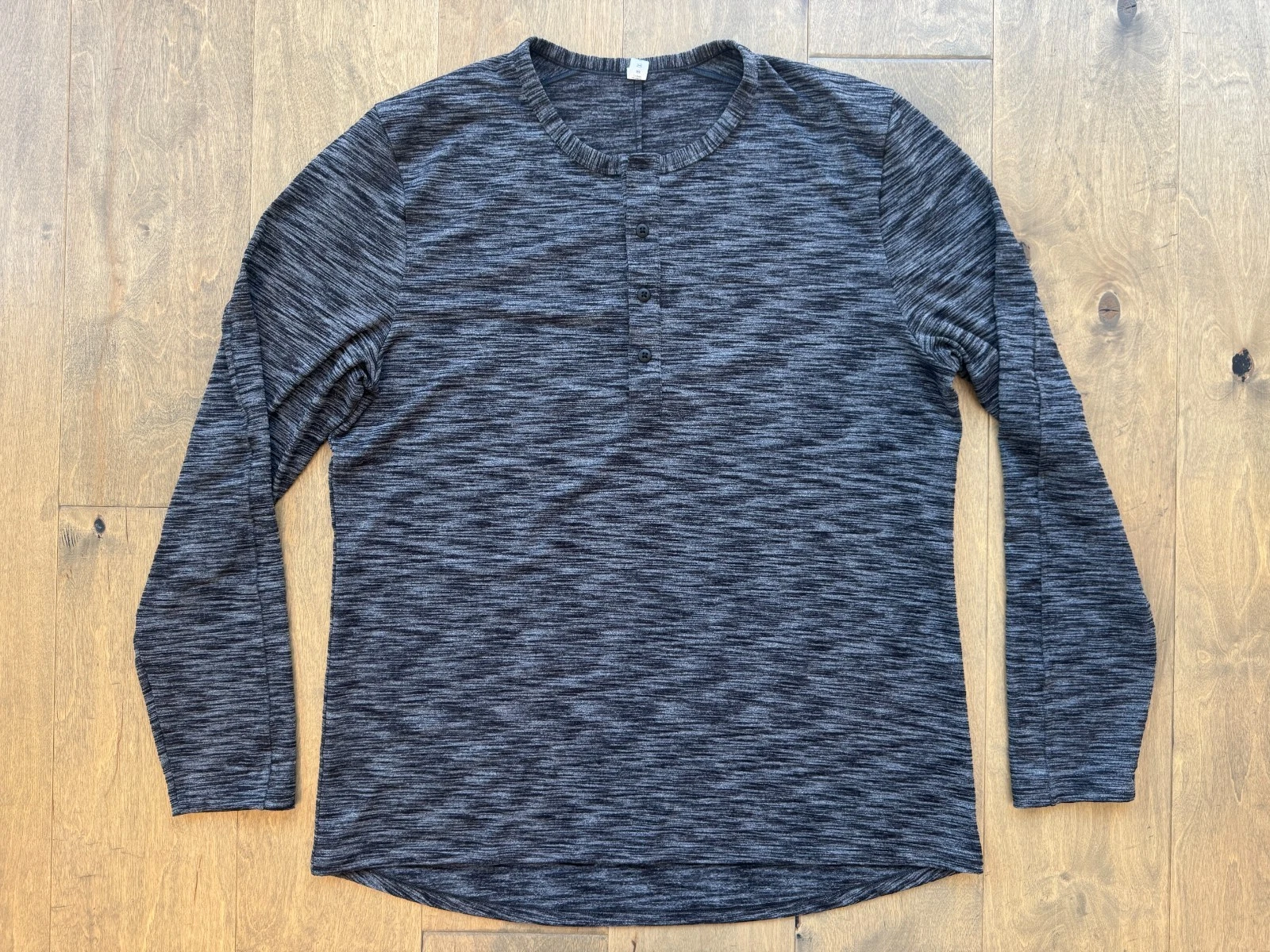 Lululemon Henley Pulse Slub Lightweight Rulu Heathered Gray Shirt Men's Size XL