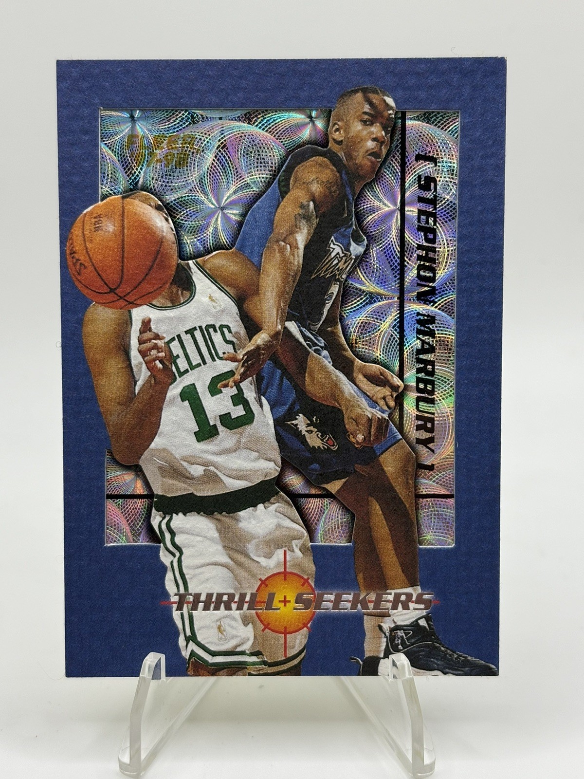 Stephon Marbury 1997-98 Fleer Thrill Seekers #8 SSP Rare Insert Timberwolves