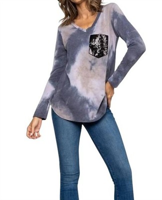 Heimish Usa Tie Dye Vneck Long Sleeve Top Size M
