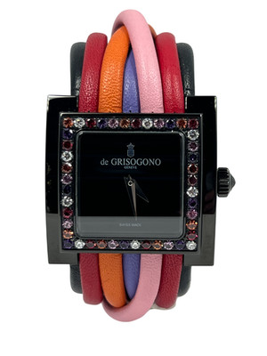 De Grisogono Quartz Allegra S12 PVD 40mm Steel & Diamonds Watch, ALLEGRA S12