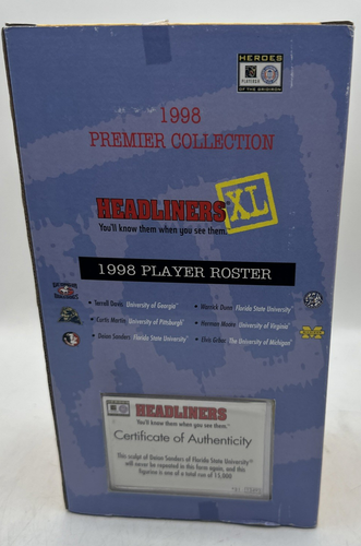 Deion Sanders Headliners XL Limited Edition Figurine FSU New in Box 1998 - Afbeelding 5 van 8