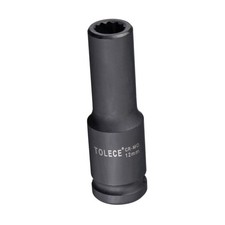 1/2 Inch Drive 12mm 12 Point Deep Impact Socket CR-MO Steel 78mm Metric