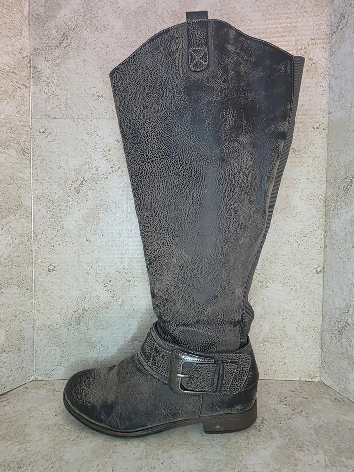 Torrid колена езды загрузки женщин Sz 9 широкая пряжка акцент эластичный задней стороне молнии - Изображение 4 из 4