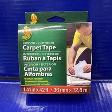 Duck White CARPET TAPE In/Outdoor Install  Repair 1.41" W x 42 ft. L 286373