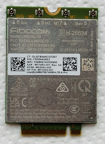 HP LTE 4G Modul Intel XMM 7560 Fibocom L860-GL-16 für EliteBook 840 G11 / ZBook