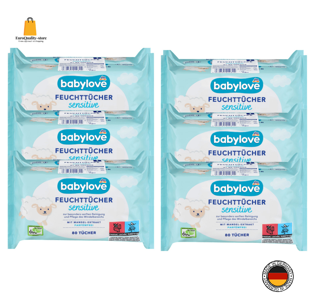 Lingettes bébé Babylove Sensitive 1920 pièces indispensables pour les sorties et le change