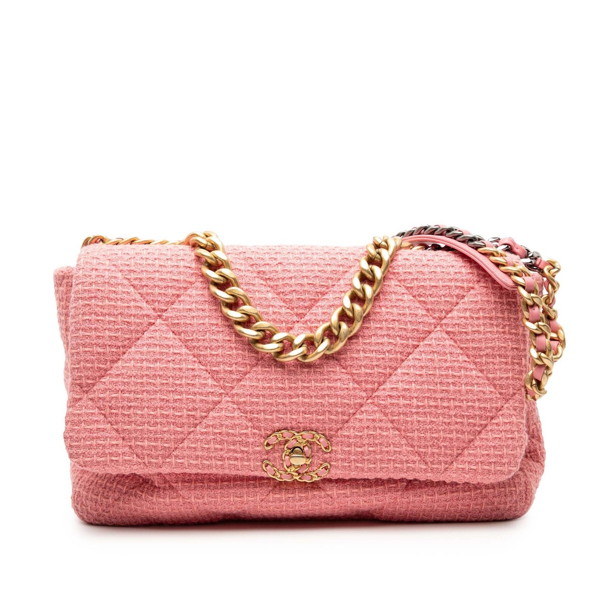 Chanel Maxi Tweed 19 Flap | Pre-Loved | Pink | Authenticated | eBay
