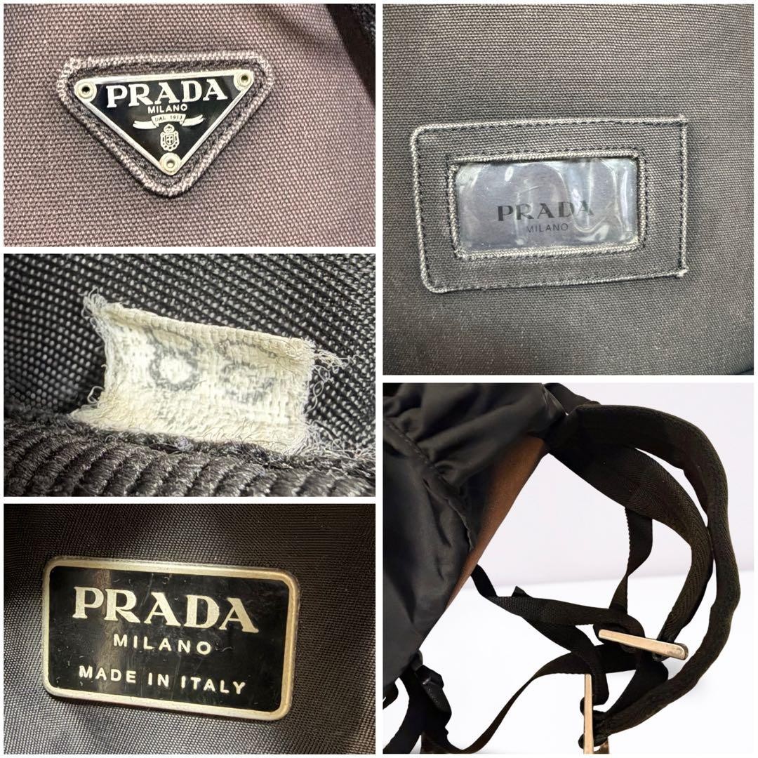 PRADA backpack triangular logo drawstring black u… - image 10