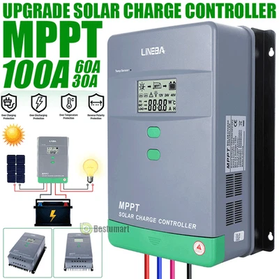 LINEBA 100A MPPT Solar Charge Controller PV Regulator For Lifepo4 Lithium Lead Acid Gel