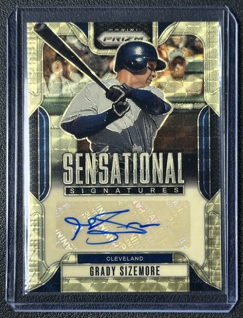 1/1 GRADY SIZEMORE 2025 PANINI PRIZM #SS-GS SENSATIONAL AUTO GOLD VINYL 1/1